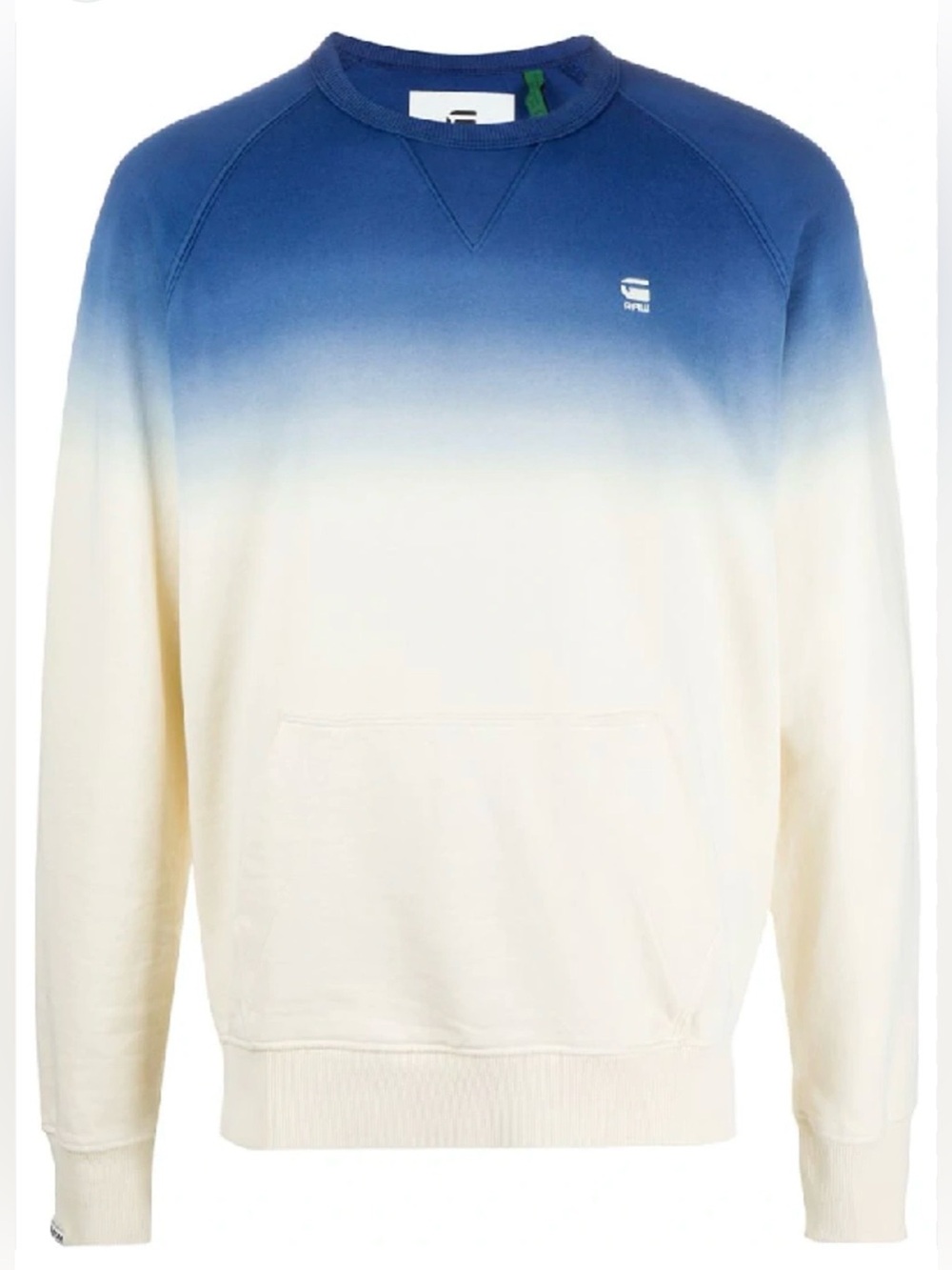*NWT* G-STAR RAW Men’s Dip Dye Blue Cream Ombre Crewneck Sweatshirt - Large
